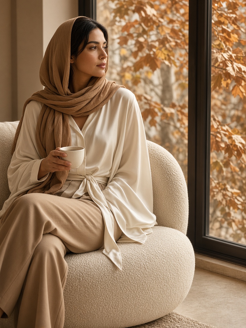 شومیز ساتن یقه باز